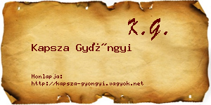 Kapsza Gyöngyi névjegykártya