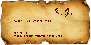 Kapsza Gyöngyi névjegykártya