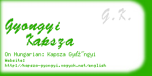 gyongyi kapsza business card